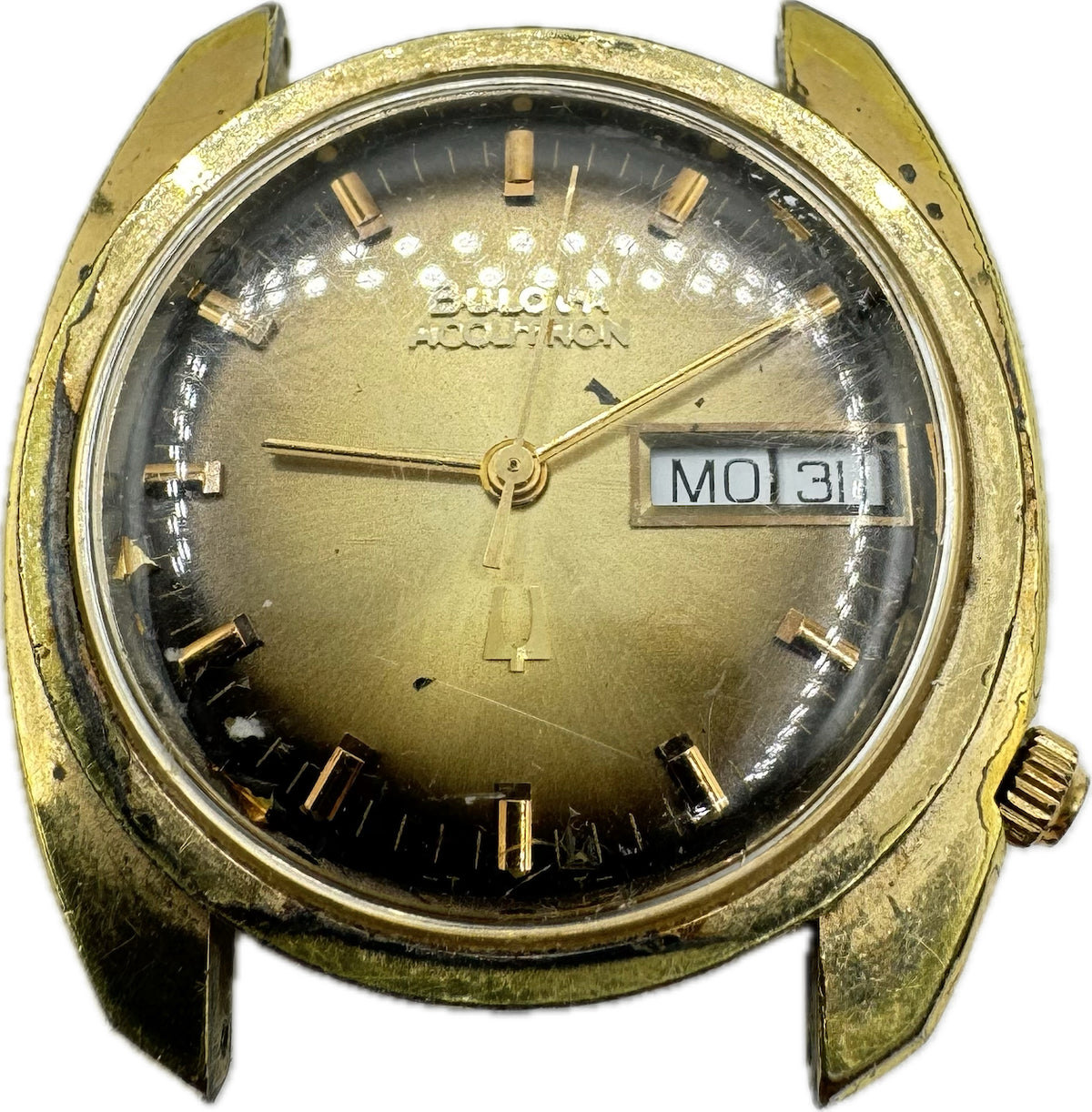 Vintage 1973 Accutron Men's Quartz Wristwatch 218 Gold Plated