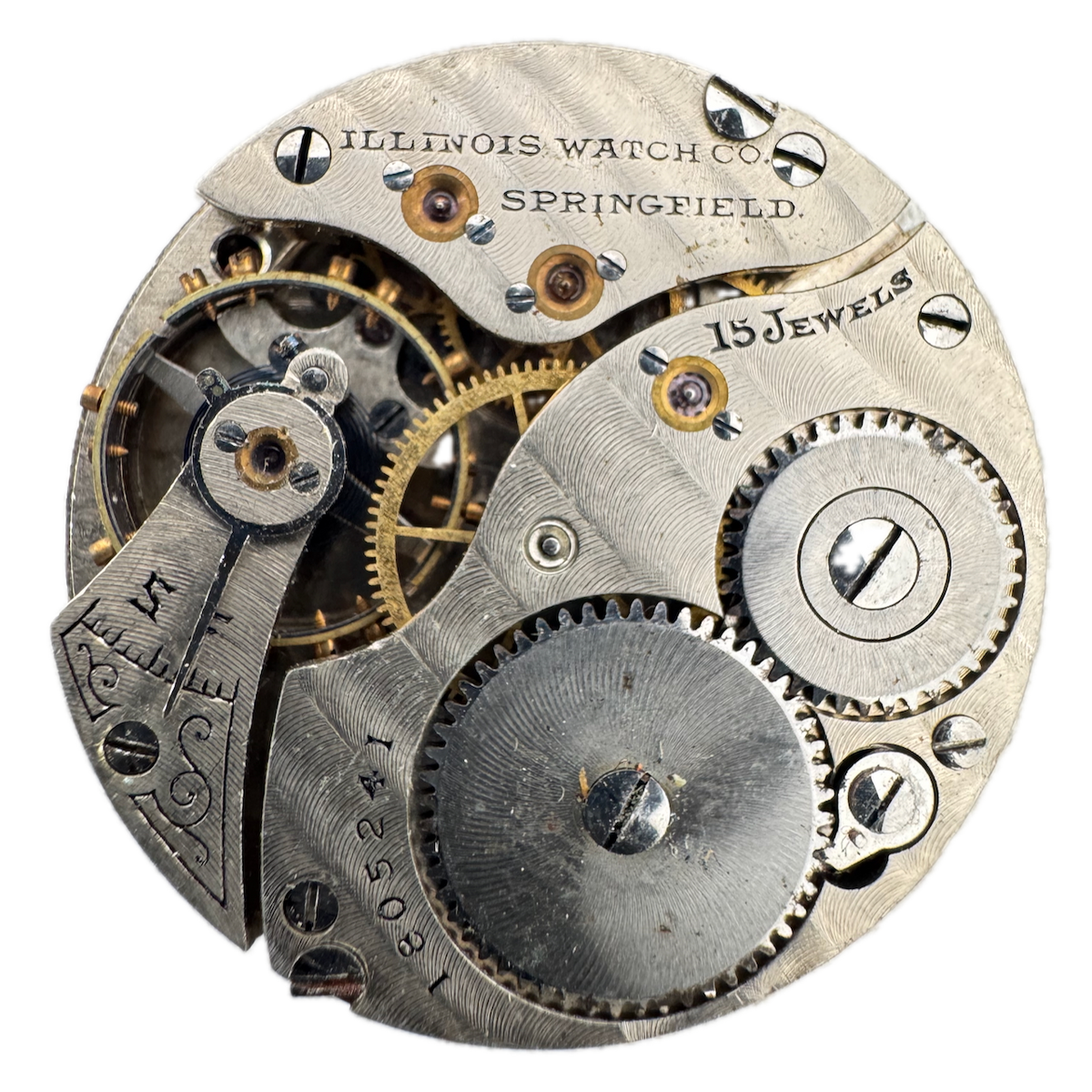 Antique 0s 1905 Illinois 15 Jewel Mechanical Hunter Pocket Watch Movement