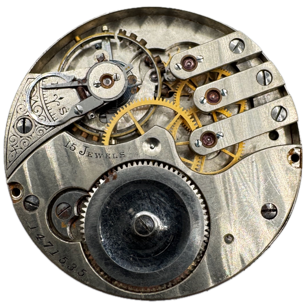 Antique 16s 1899 Illinois 15 Jewel Hunter Pocket Watch Movement 183 USA