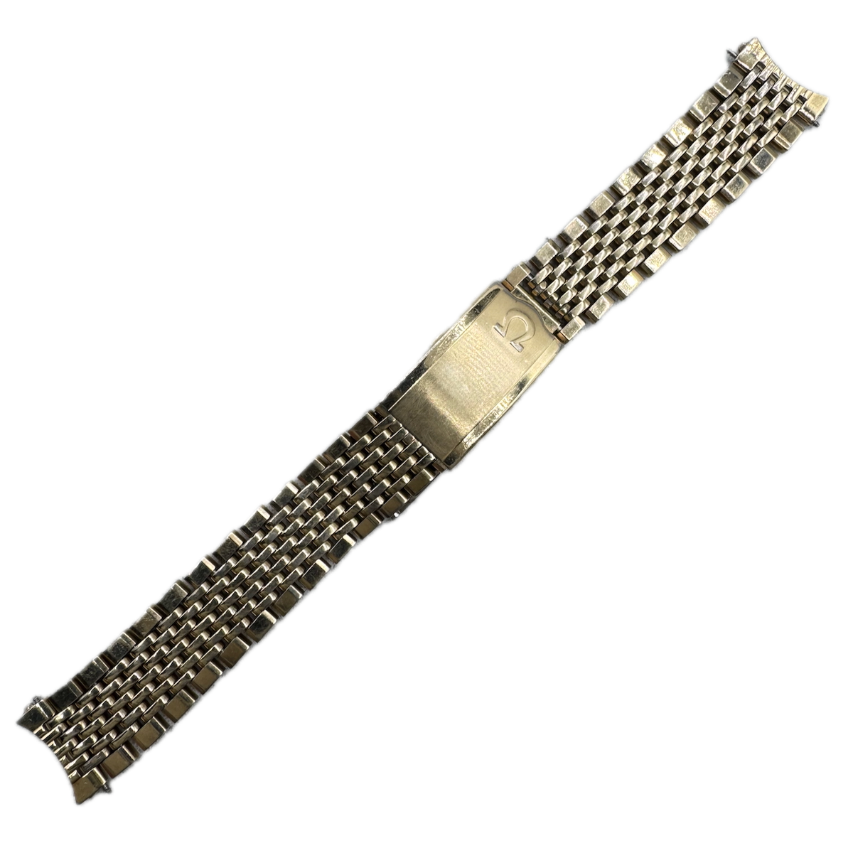 Vintage 17.5mm Omega Men's Wristwatch Bracelet 14k GF Deployant Grains of Rice
