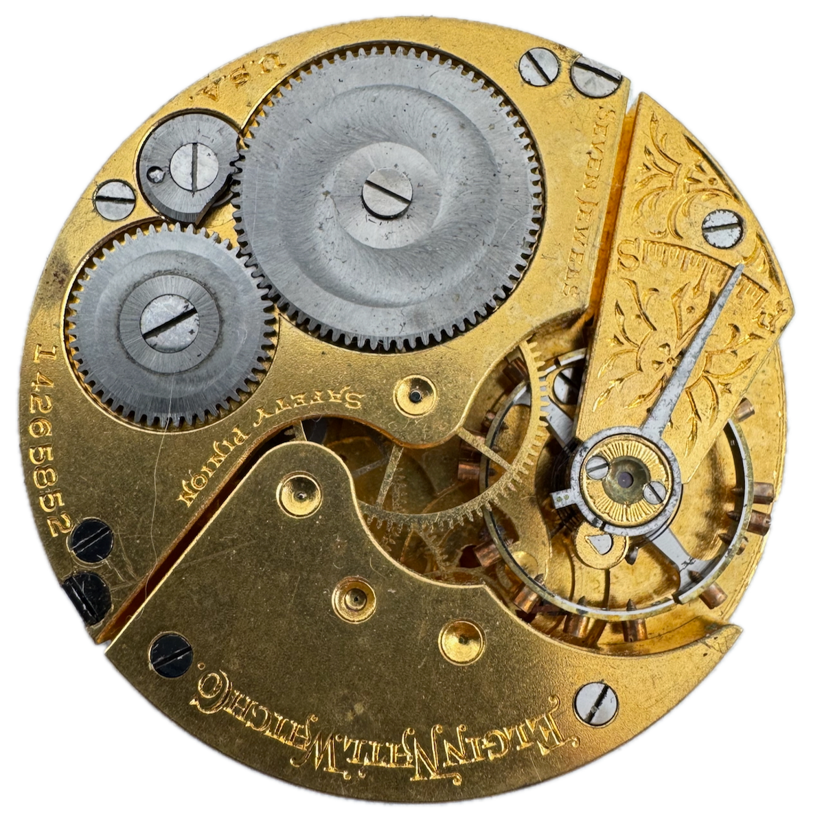 Antique 16s 1910 Elgin 7 Jewel Mechanical Hunter Pocket Watch Movement 292 USA