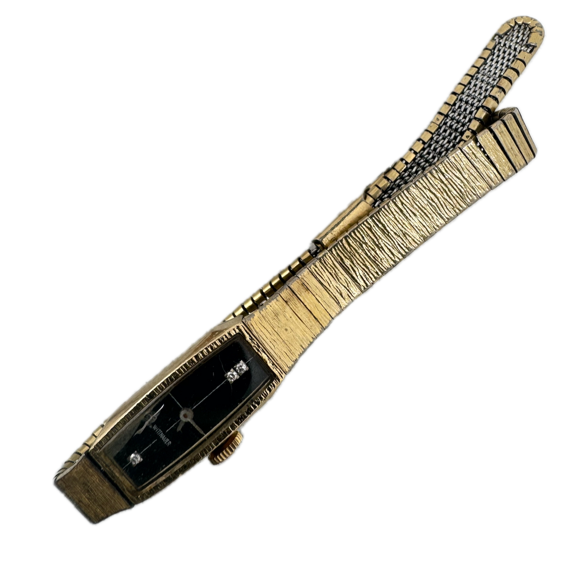 Vintage 11mm Wittnauer Diamond 17 Jewel Men's Wristwatch Font 59-21 10k RGP