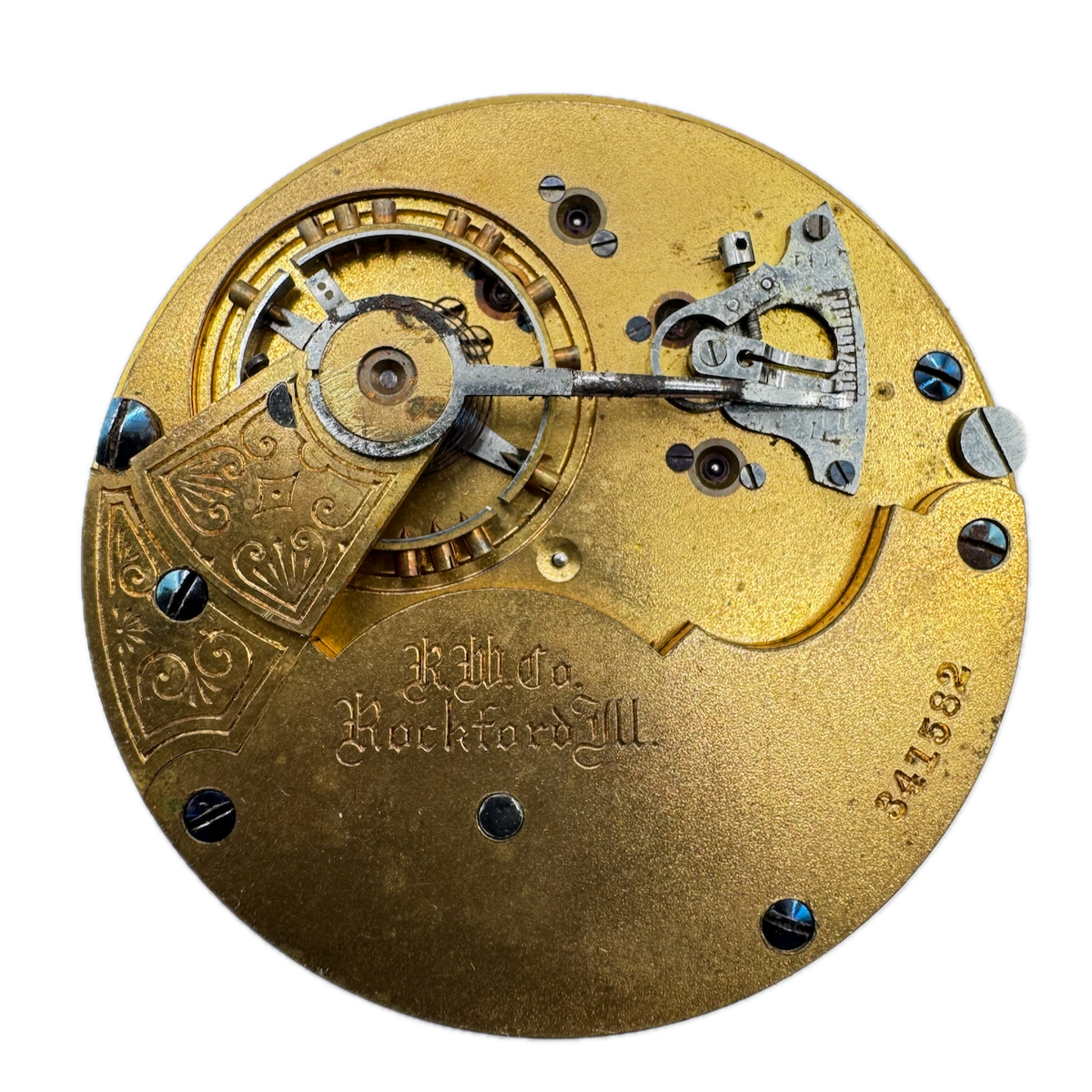 Antique 18s 1889 Rockford 15 Jewel Hunter Pocket Watch Movement 85 USA