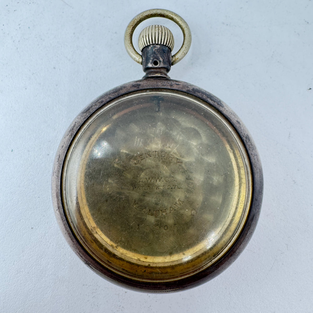 Antique 18 Size Waltham Swing Out Open Face Pocket Watch Case Silver Plated