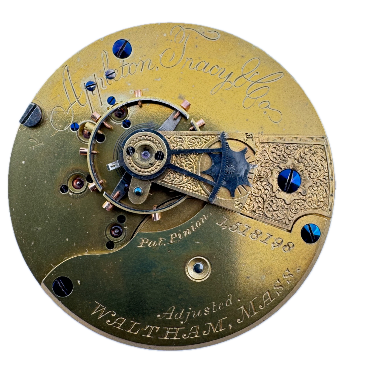 Antique 18s 1881 Appleton Tracy & Co. 15j Pocket Watch Movement Waltham USA