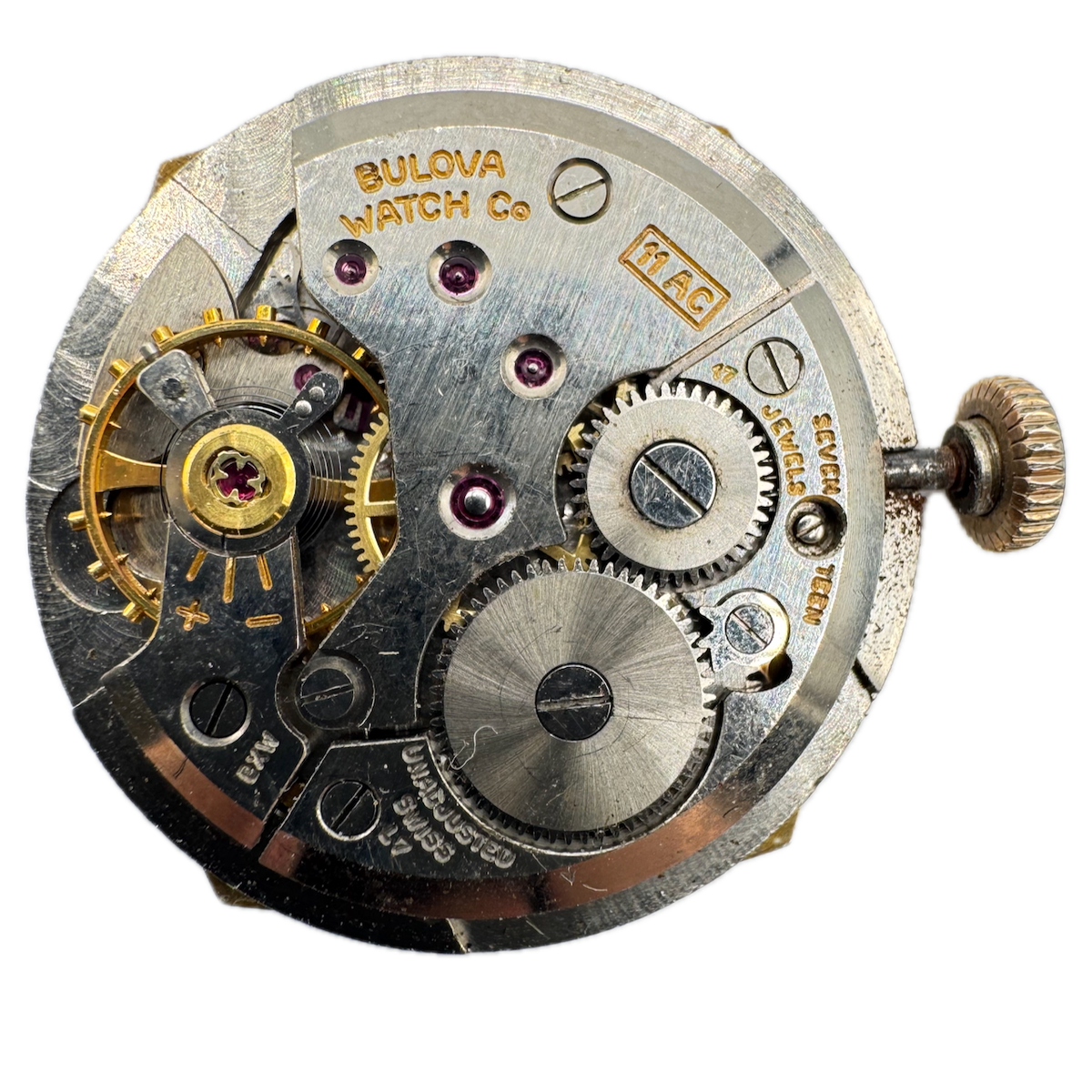 Vintage 26mm Bulova 1959 Mechanical Men's Wristwatch Movement 11 AC Swiss