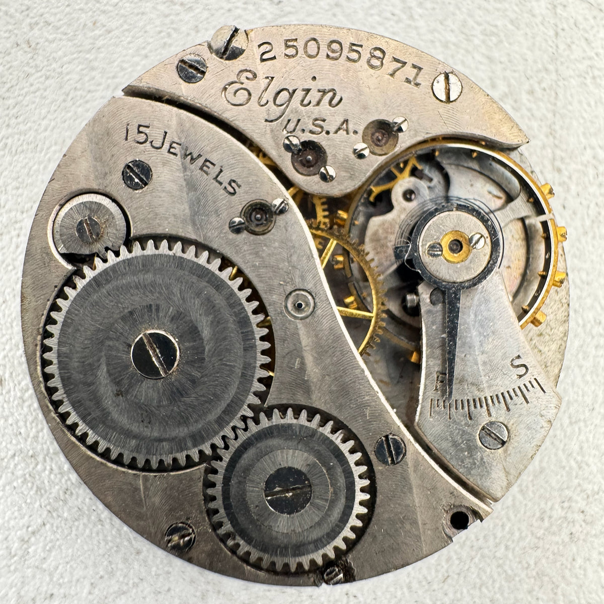 Antique 6/0s 1922 Elgin 2 Mechanical Pocket Watch Openface Movement 429 USA 15J