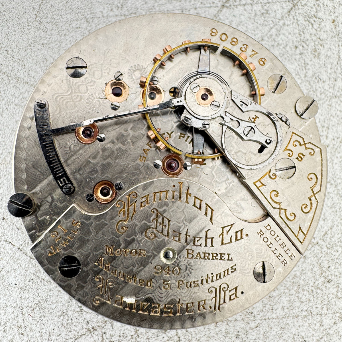 Antique 18s 1911 Hamilton 21j Mechanical Railroad Pocket Watch Movement 940 USA