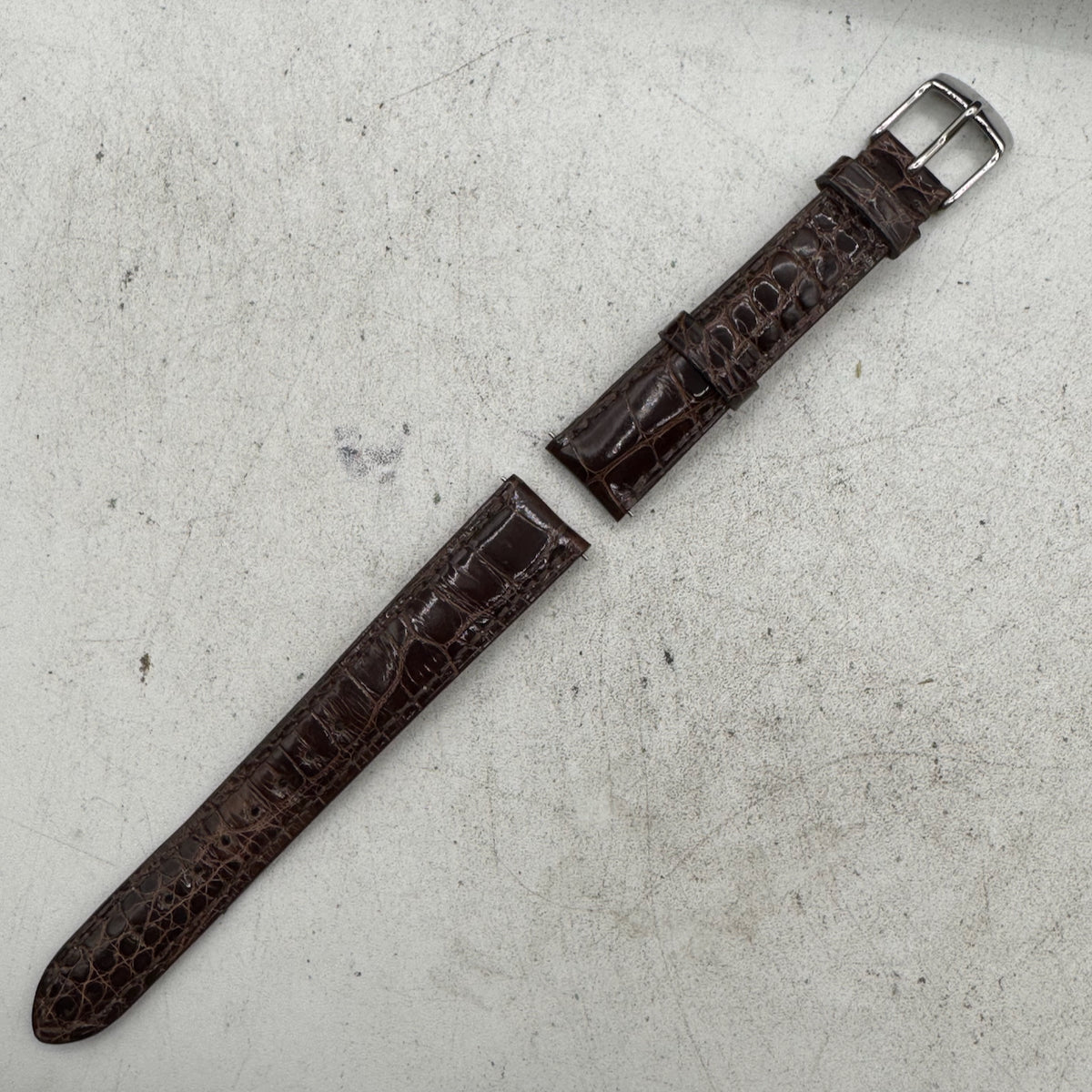 Vintage 16mm Michele Ladies Wristwatch Band Alligator Quick Release USA Brown