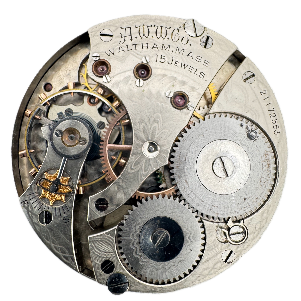 Antique 16s 1917 Waltham 15 Jewel Mechanical Pocket Watch Movement 620 USA