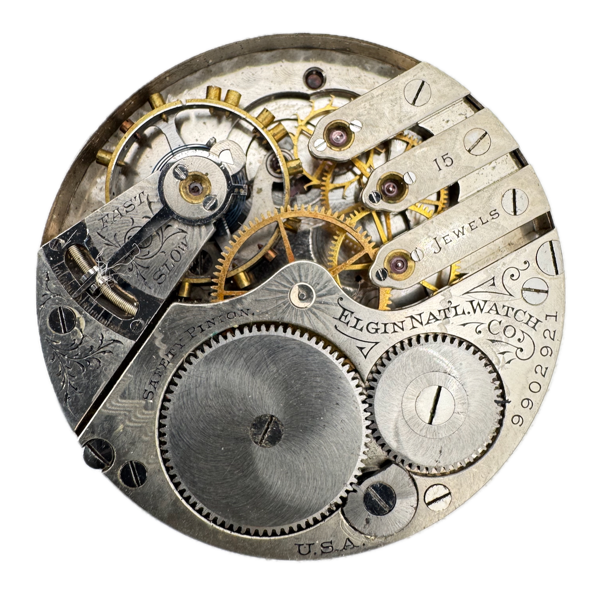 Antique 16s 1903 Elgin 15j Mechanical Open Face Pocket Watch Movement 247 USA