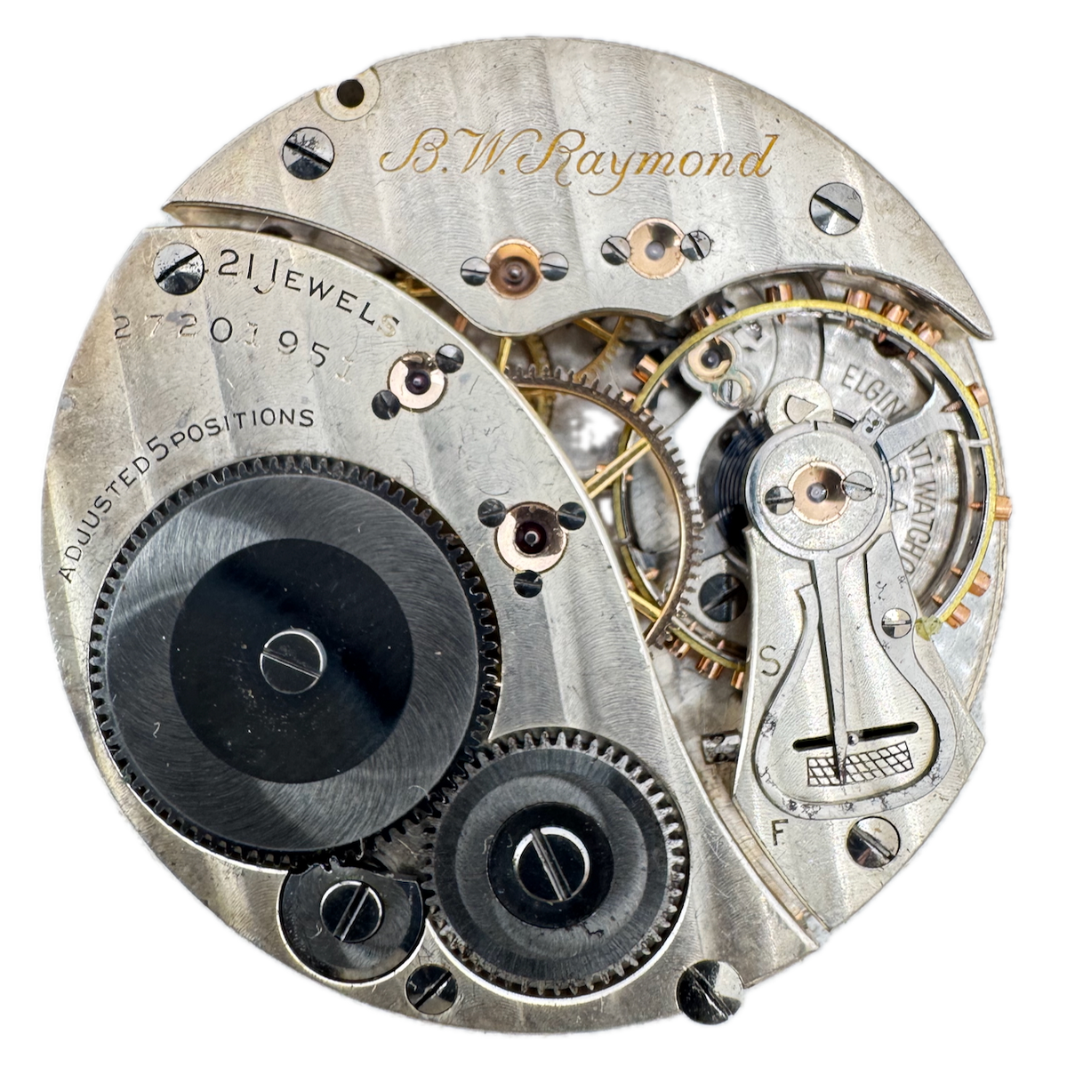 Antique 16s 1925 Elgin 21j Mechanical Railroad Pocket Watch Movement 478 USA