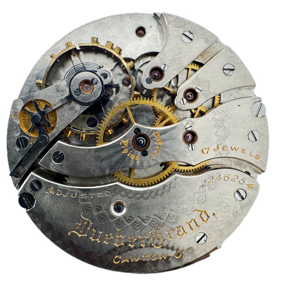 Antique 12s Dueber Grand Car Dial Mechanical Hunter Pocket Watch Movement