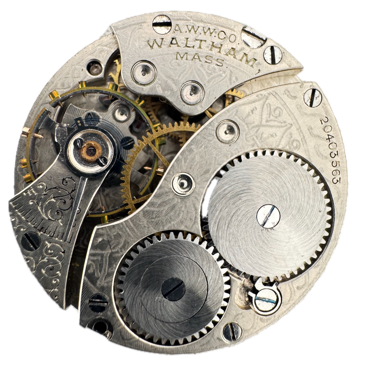 Antique 3/0s 1915 Waltham 7 Jewel Mechanical Pocket Watch Movement 310 USA