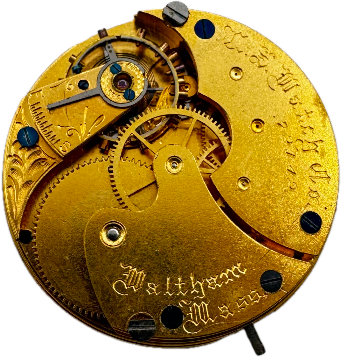 Antique 6 Size 1861 U.S. Watch Co. 7 Jewel Pocket Watch Movement Grade 66 USA