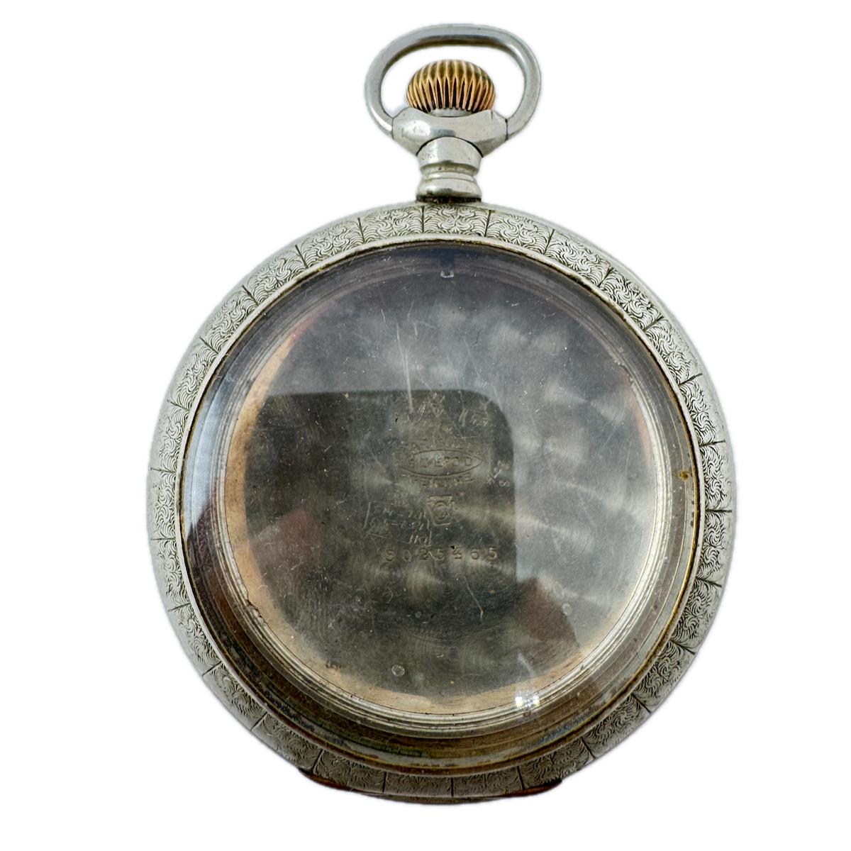 Antique 18s Keystone Open Face Pocket Watch Case Silveroid Fancy Engraving