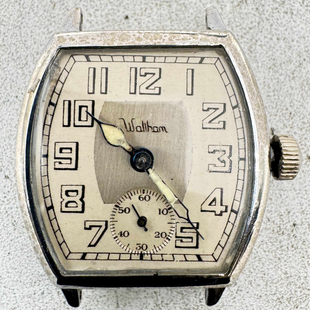 Vintage 1908 Waltham Art Deco Men's Mechanical Wristwatch 165 USA Nickel