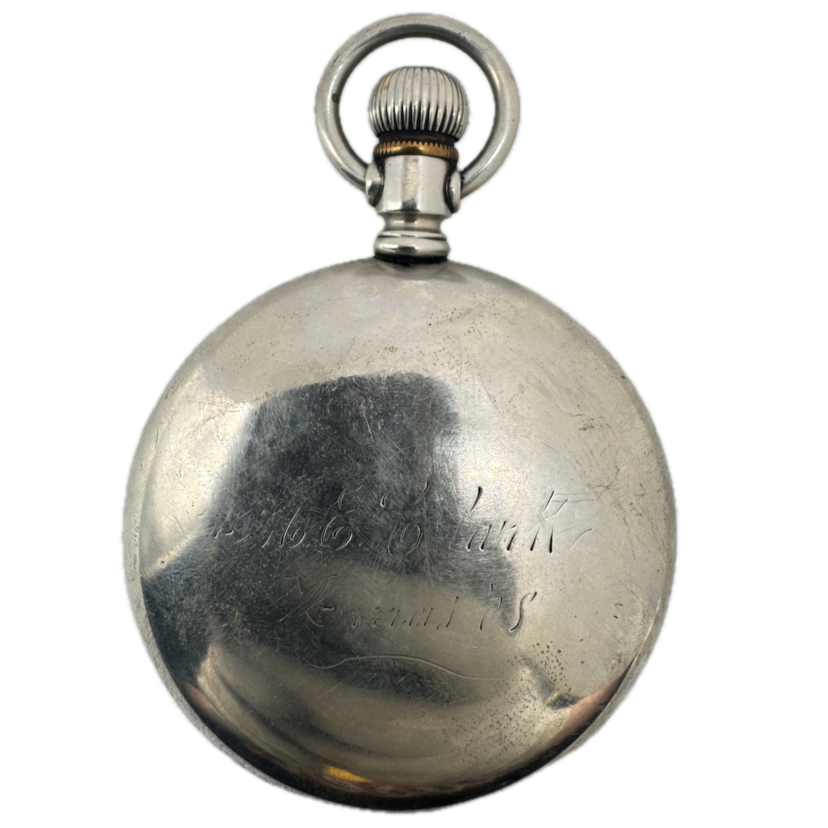 Antique 18s Crescent Swingout Open Face Pocket Watch Case Nickel Alloy USA