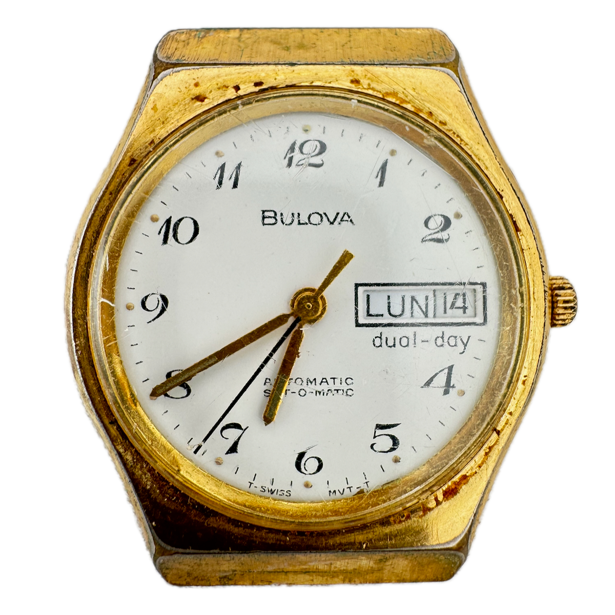 Vintage 34.5mm Bulova Dual-Day 17 Jewel Men's Automatic Wristwatch ETA 2879