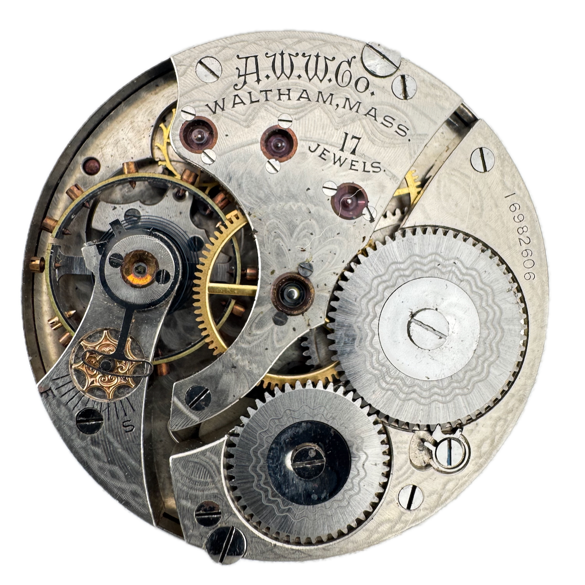 Antique 16s 1908 Waltham 17j Mechanical Pocket Watch Movement 625 USA