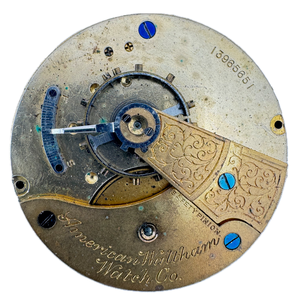 Antique 18s 1904 Waltham 7 Jewel Mechanical Pocket Watch Movement Sterling USA