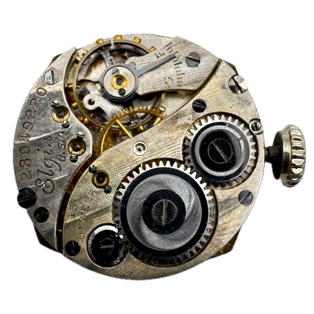 Vintage Elgin Brushed 15 Jewel Mechanical Ladies Wristwatch Movement 444 USA
