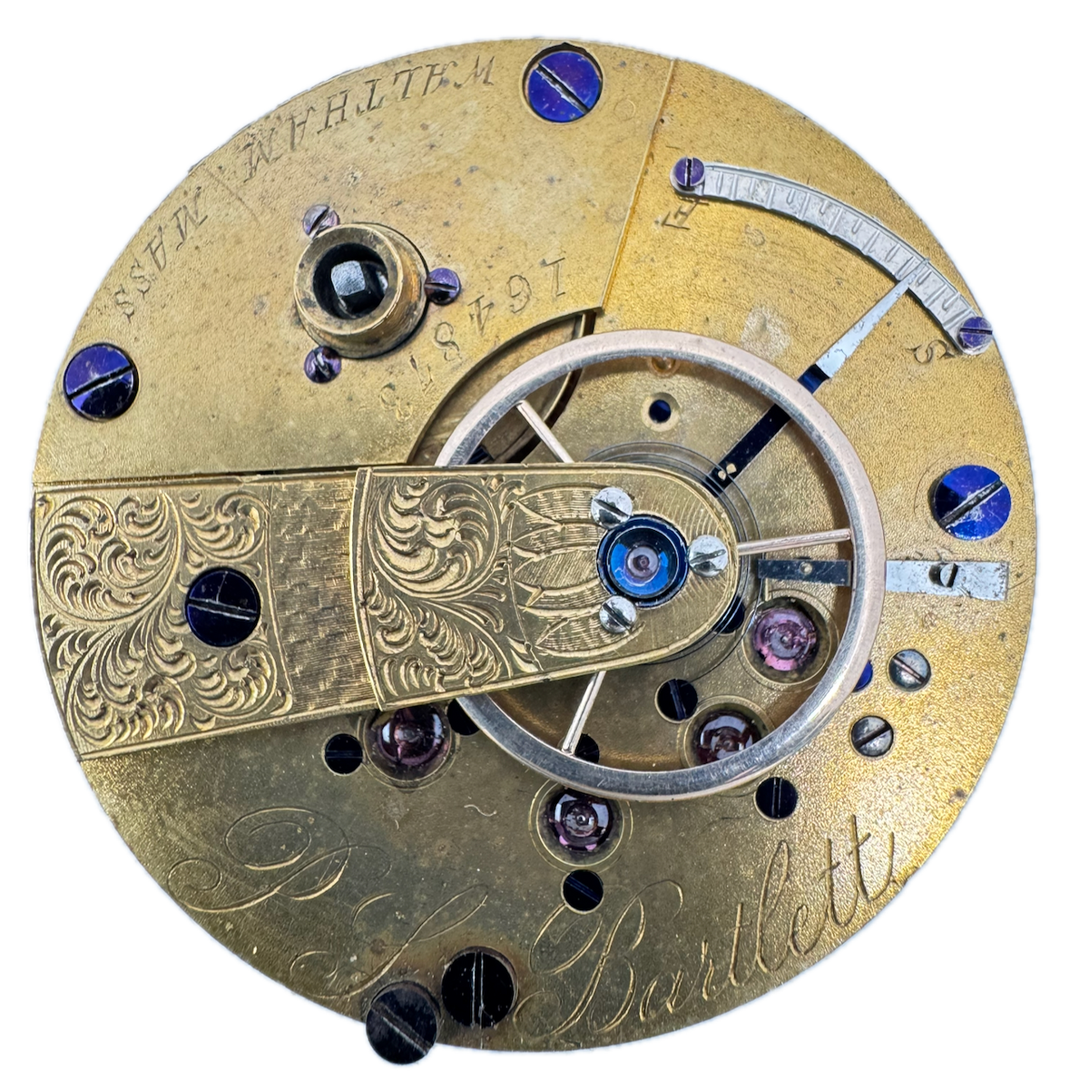 Antique 18s 1865 Waltham Civil War Key Wind Pocket Watch Movement P.S. Bartlett