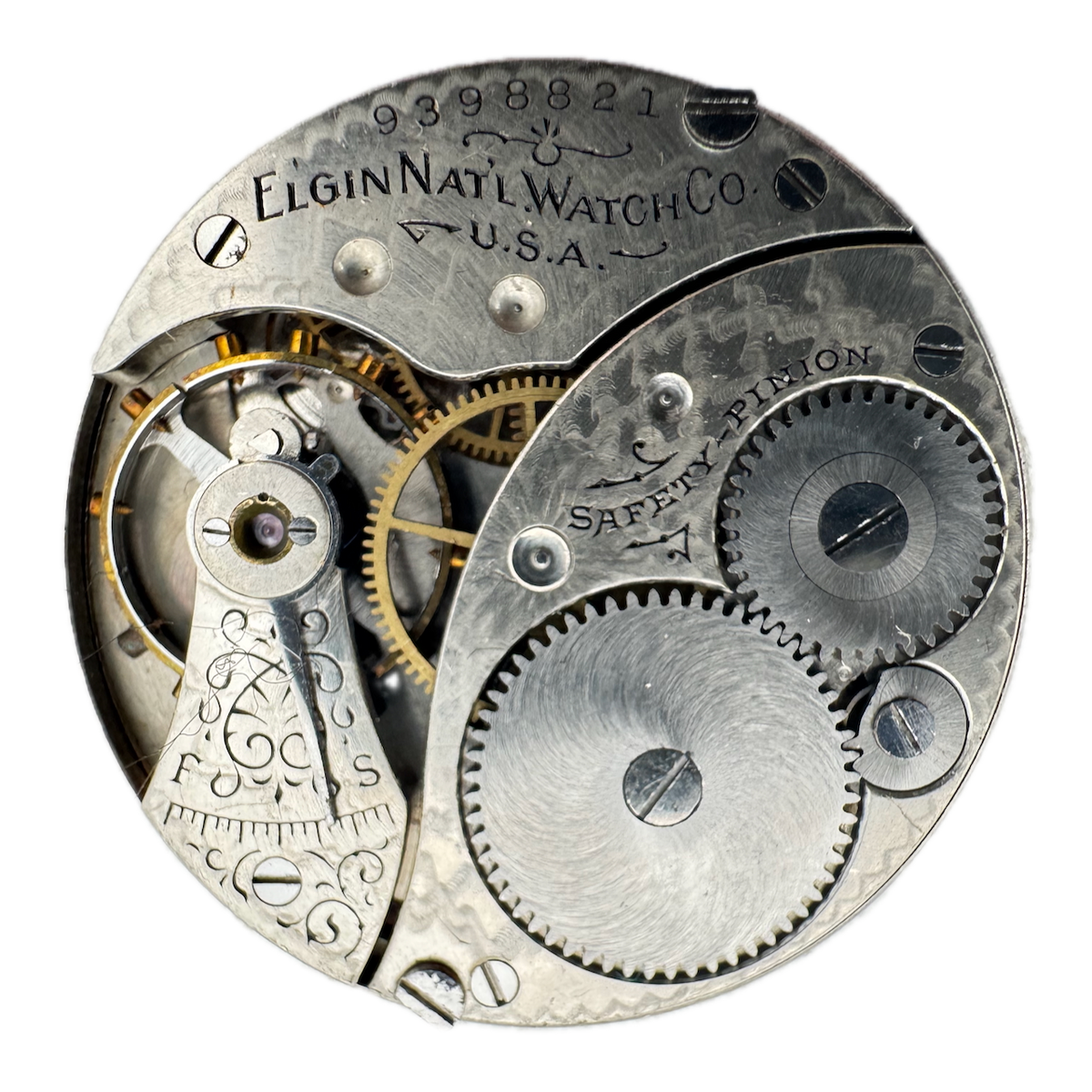 Antique 0s 1902 Elgin Multicolor 7j Mechanical Hunter Pocket Watch Movement 269
