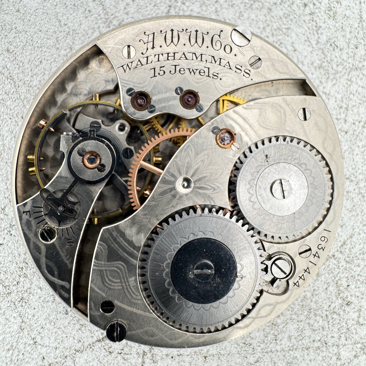 Antique 12s 1907 Waltham 15j Mechanical Hunter Pocket Watch Movement 220 USA