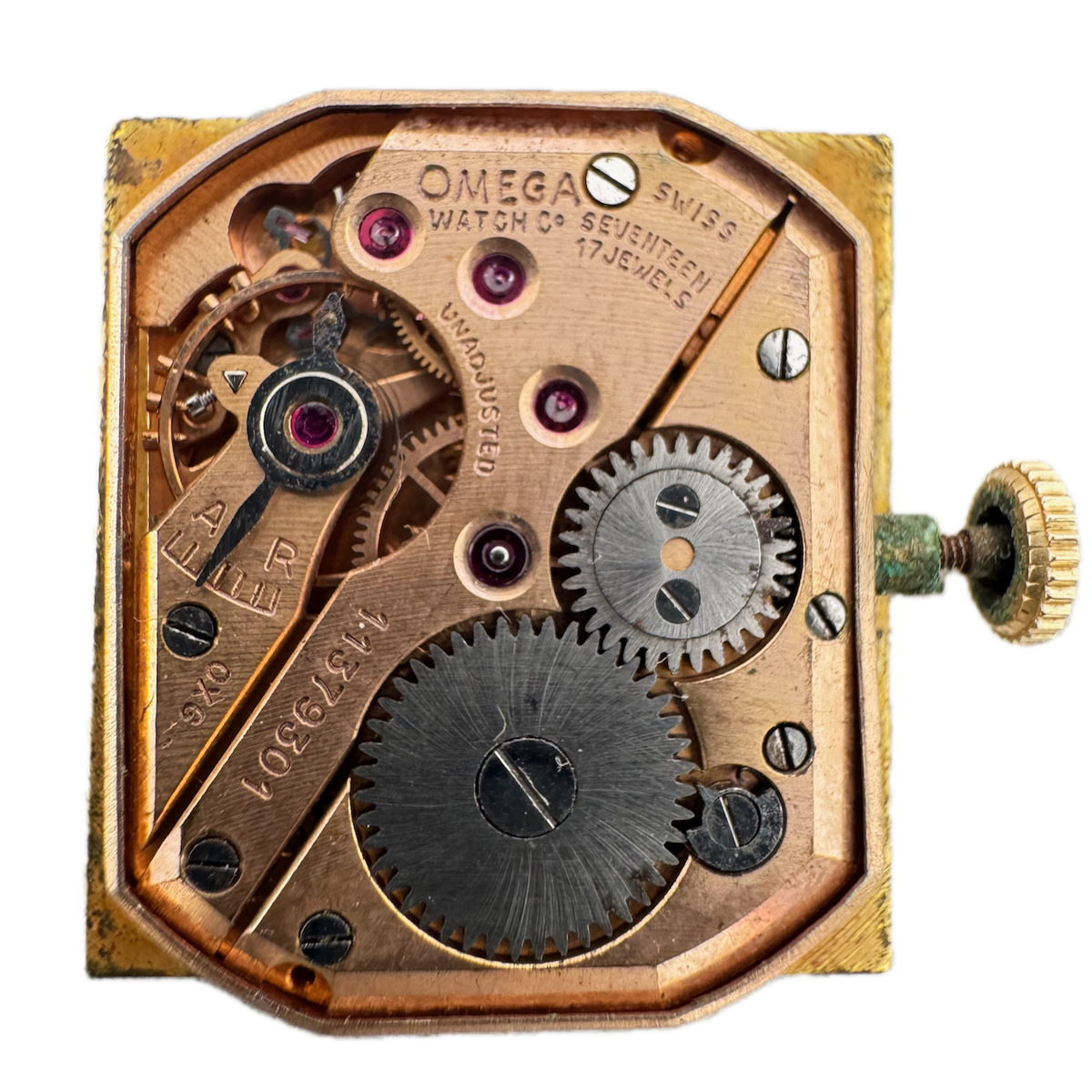 Vintage Omega Black Dial Mechanical Men's Wristwatch Movement Swiss 1948 fParts