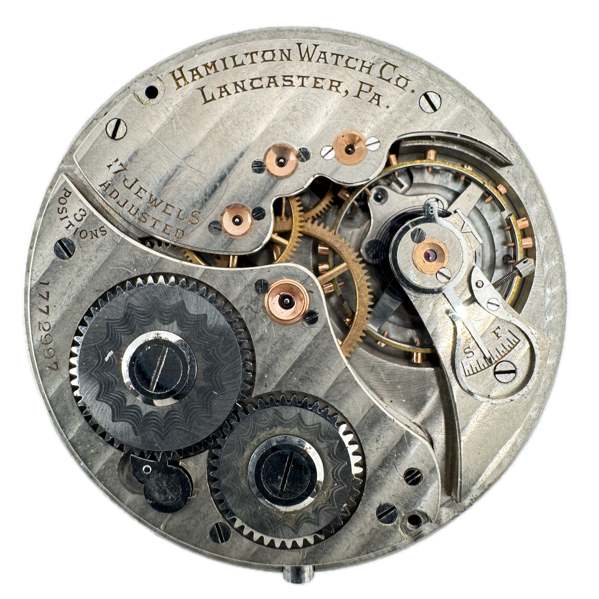 Antique 14s 1914 Hamilton 17J Mechanical Open Face Pocket Watch Movement 914 USA