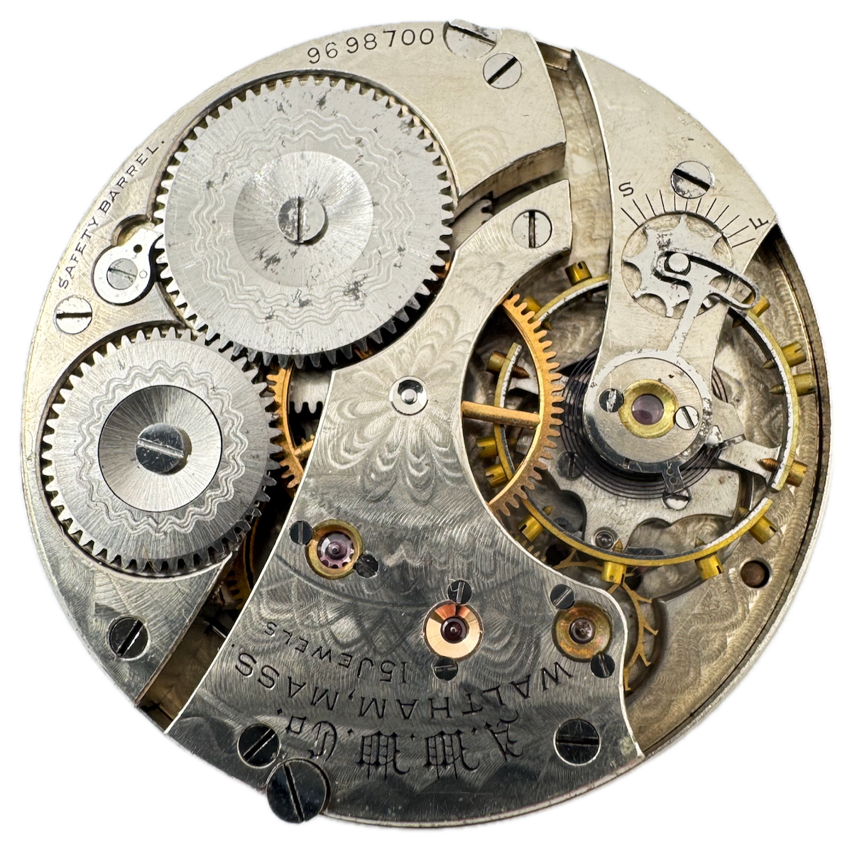 Antique 16s 1900 Waltham 15 Jewel Hunter Pocket Watch Movement 620 USA