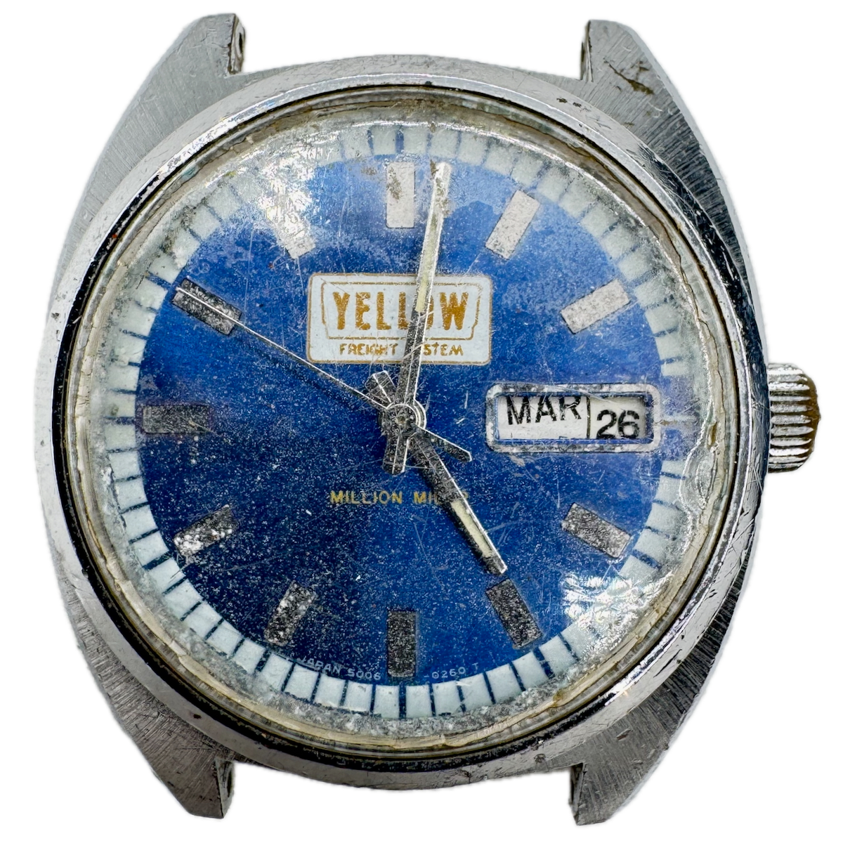 Vintage Waltham 5006 Yellow Million Mile Men's Automatic Wristwatch 5006C Japan