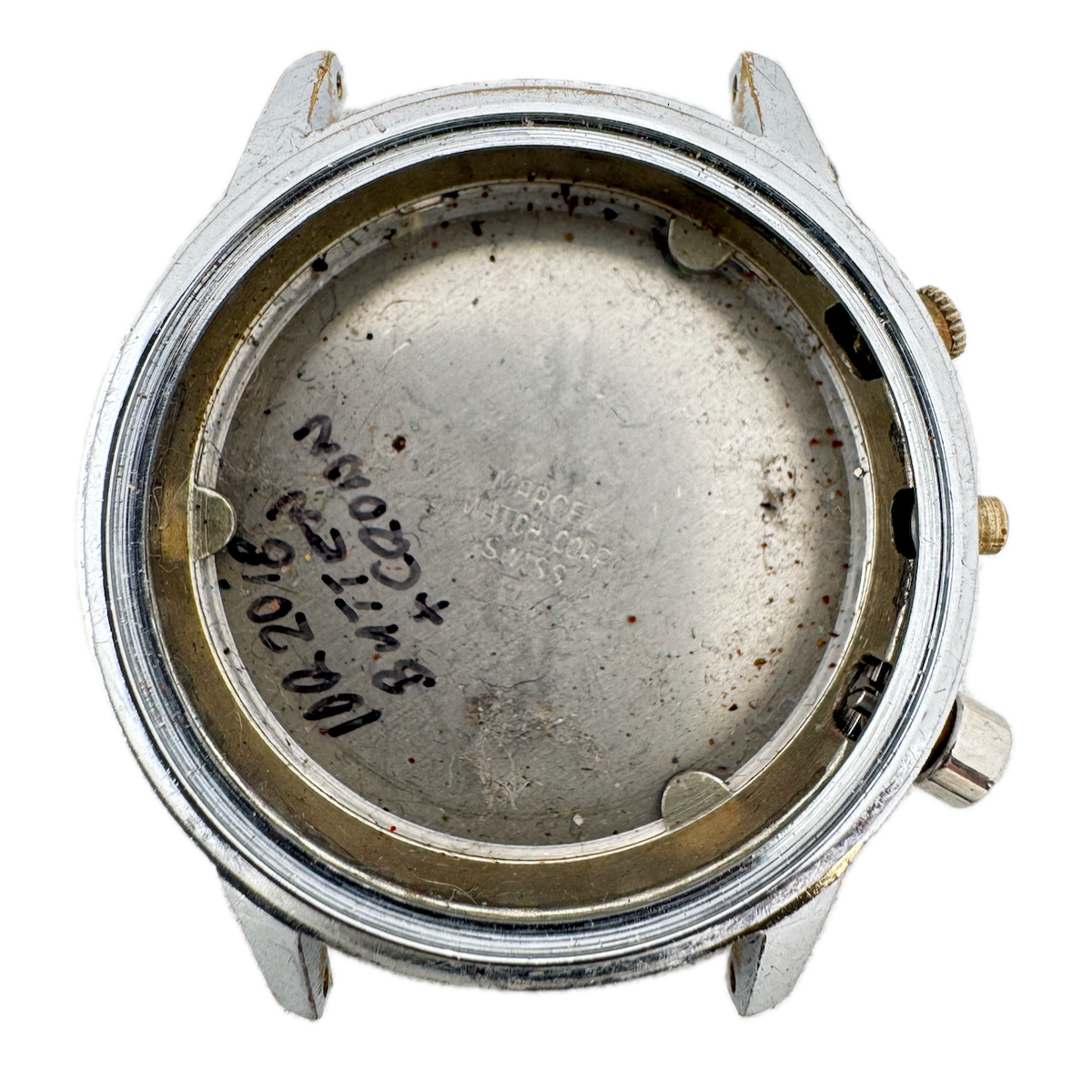 Vintage Marcel Chronograph 332 23 Men's Wristwatch Case 36mm Chrome Plated