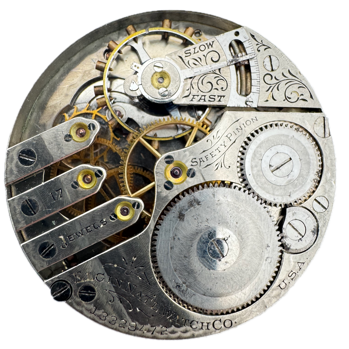Antique 16s 1908 Elgin Three Finger Mechanical Pocket Watch Movement 340 USA