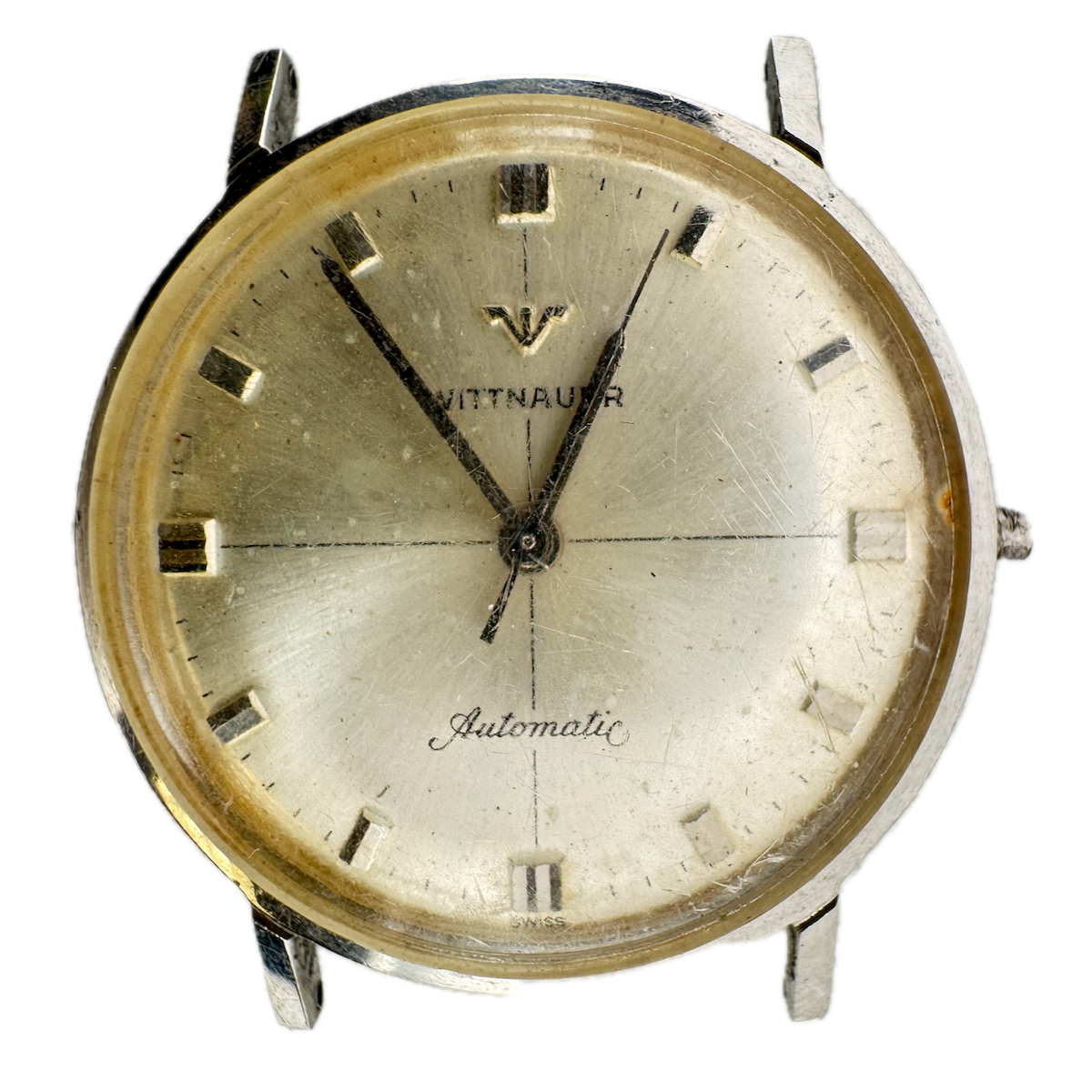 Vintage 32mm Wittnauer Crosshair Men's Automatic Wristwatch USA Steel for Parts