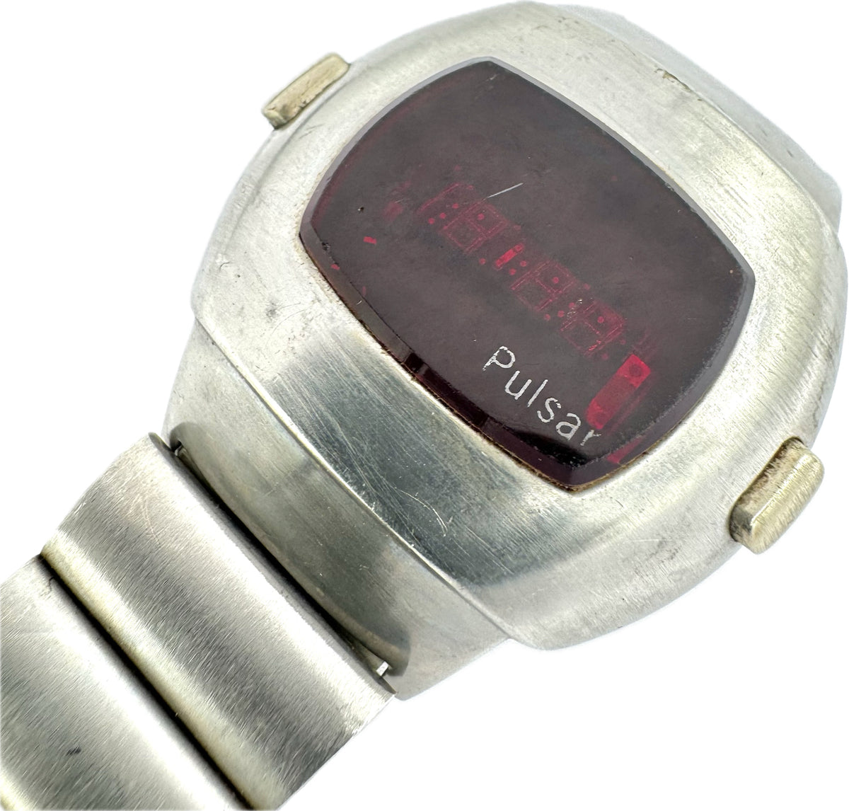 Vintage Pulsar 3013 Time Computer P3 Men's Digital LED Wristwatch USA Steel