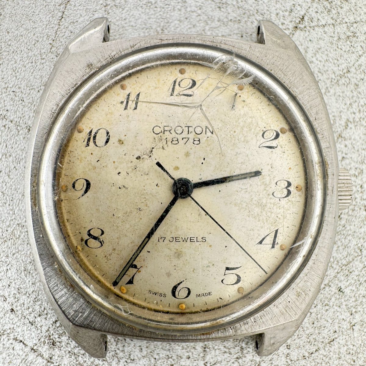 Vintage 34mm Croton 1318 Reliance 17J Men's Mechanical Wristwatch Swiss Steel