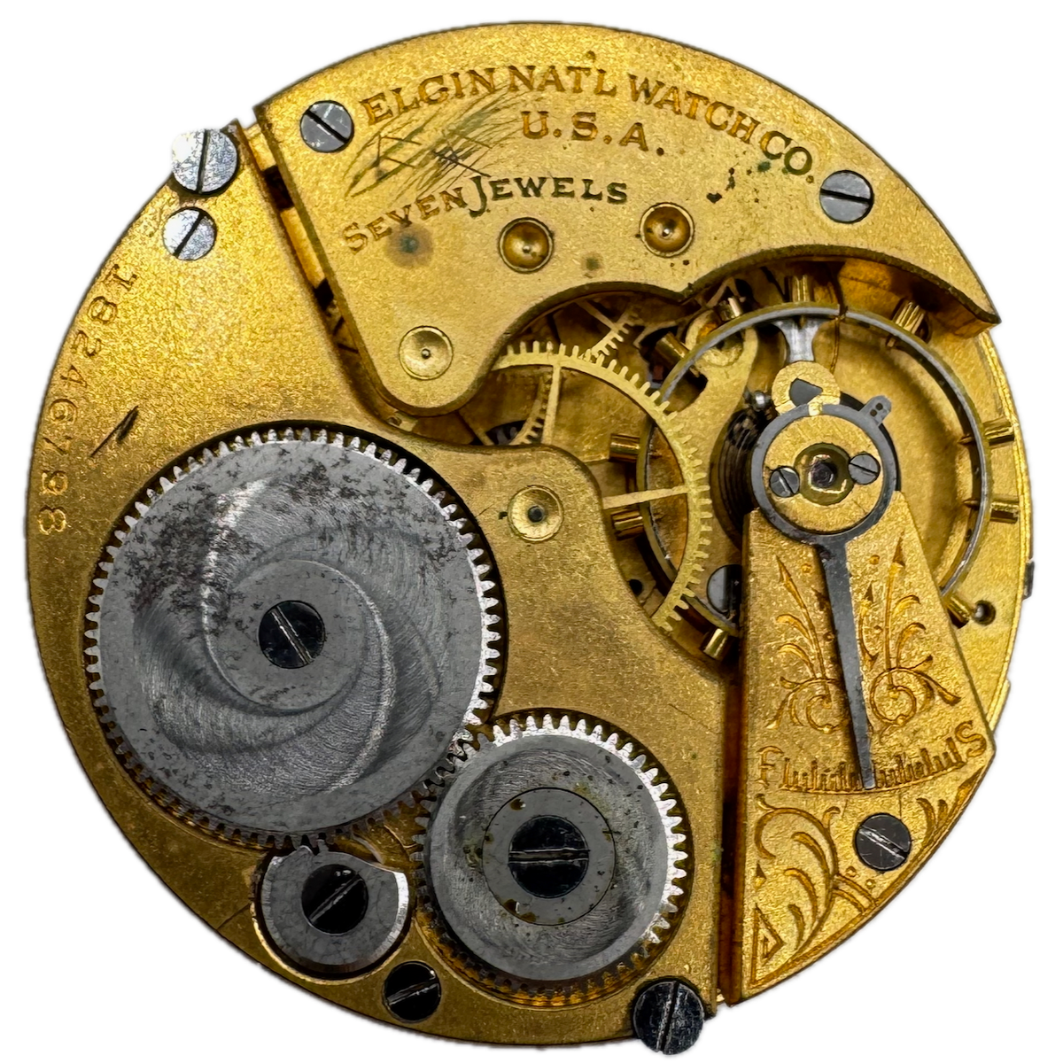 Antique 16s 1915 Elgin 7 Jewel Mechanical Pocket Watch Movement 293 USA