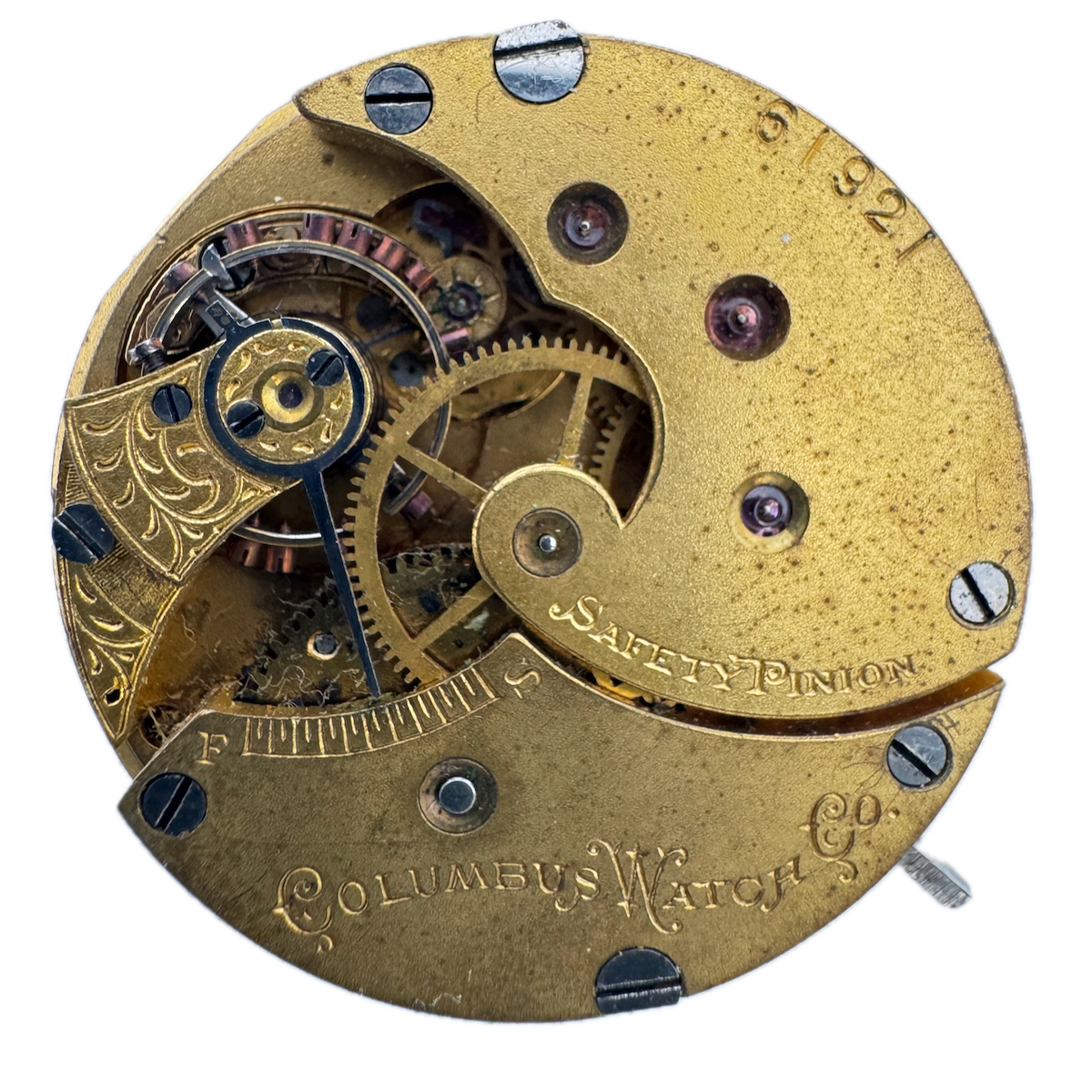 Antique 6s 1885 Columbus 11 Jewel Mechanical Hunter Pocket Watch Movement 53
