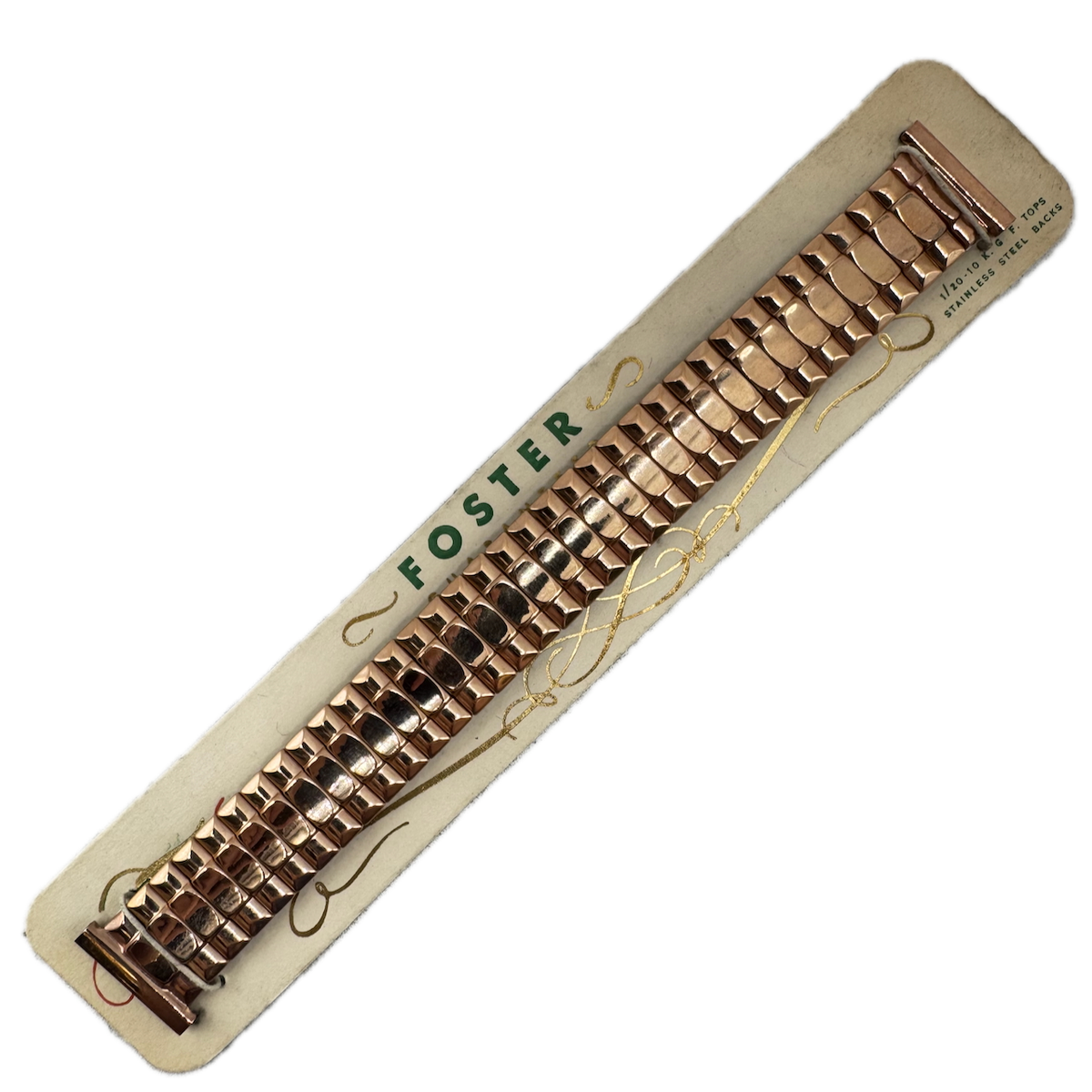 Vintage 18.5mm Foster Men's Wristwatch Band 10k GF Stretch USA w/ Packaging