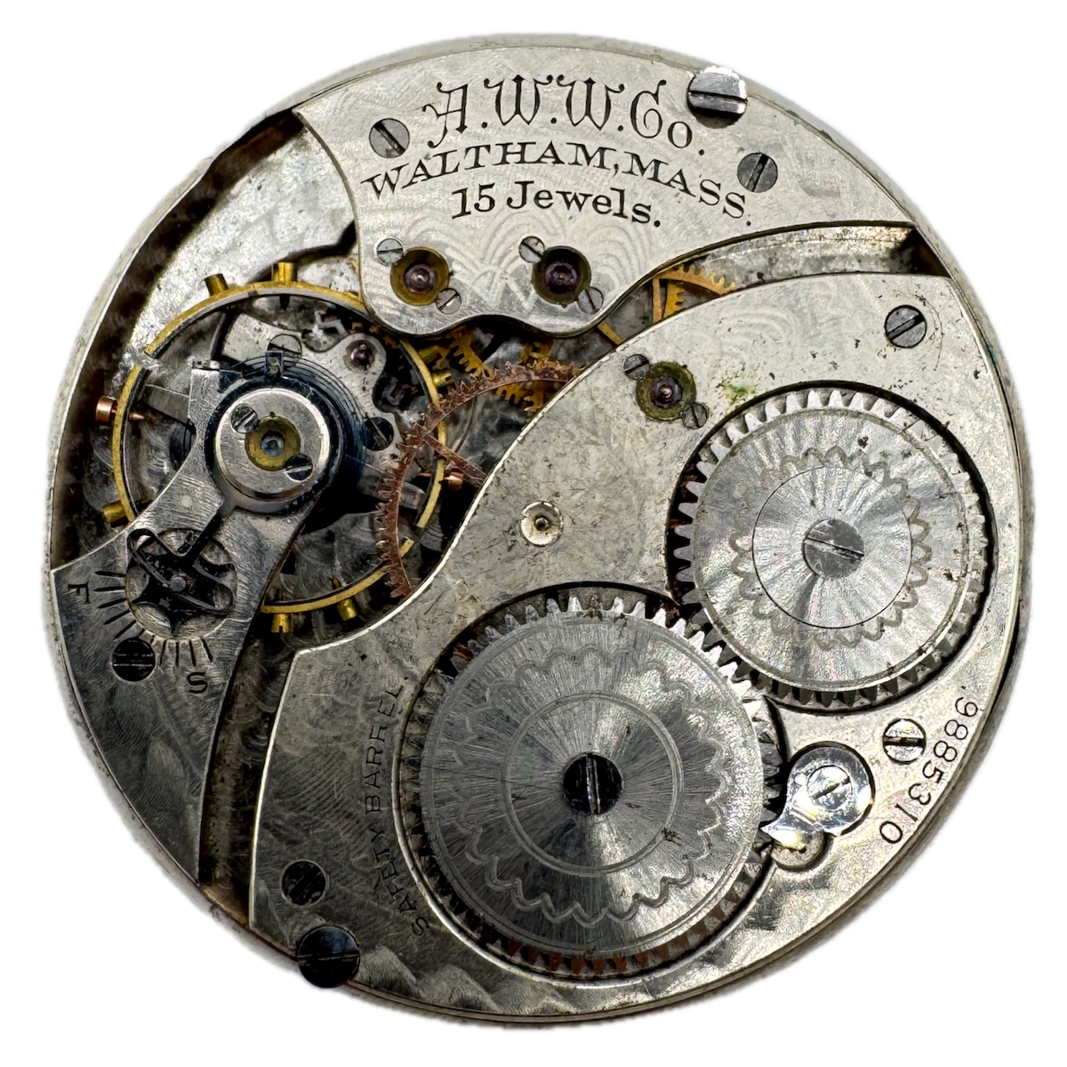 Antique 12s 1900 Waltham 15 Jewel Mechanical Hunter Pocket Watch Movement 220