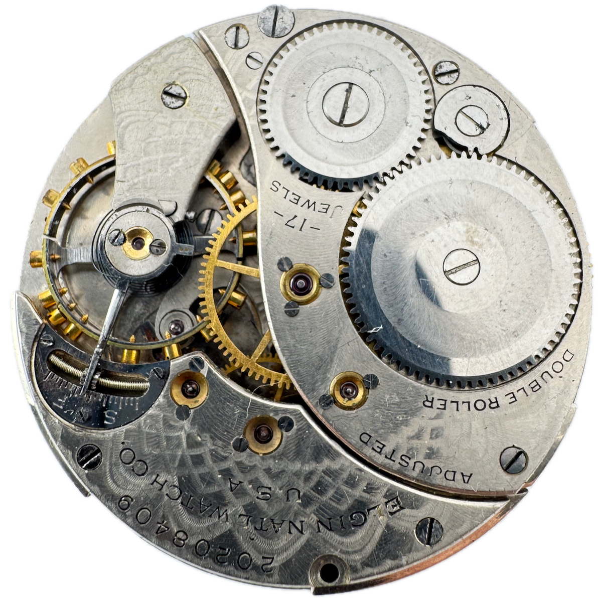 Antique 12 SIze 1918 Elgin 17 Jewel Mechanical Pocket Watch Movement 384 USA