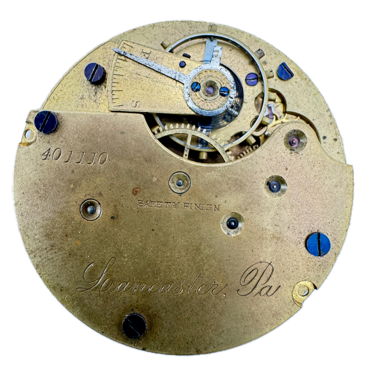 Antique 18s 1890 Lancaster 10j Hunter Pocket Watch Movement Lancaster USA