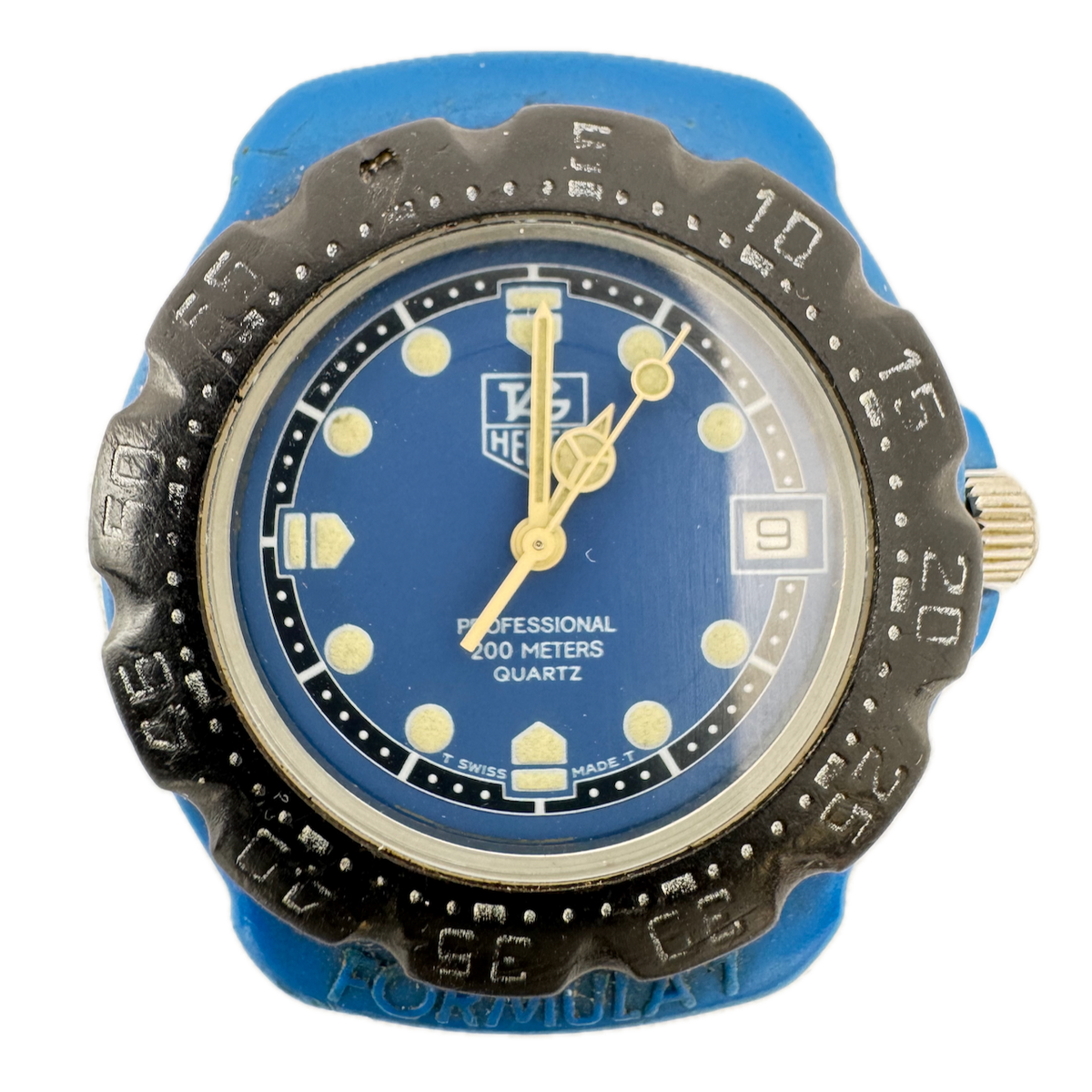 Vintage 35mm Tag Heuer 381.513 Blue Formula 1 Men's Quartz Wristwatch 4.87