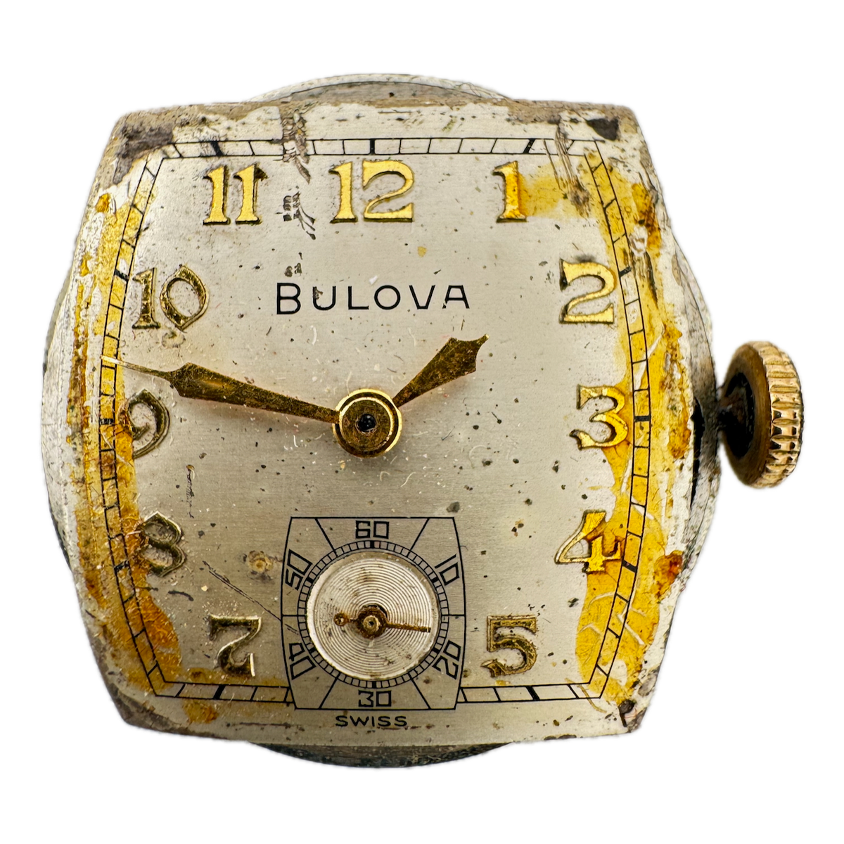 Vintage Bulova 15 Jewel Mechanical Men's Wristwatch Movement 10BT Swiss