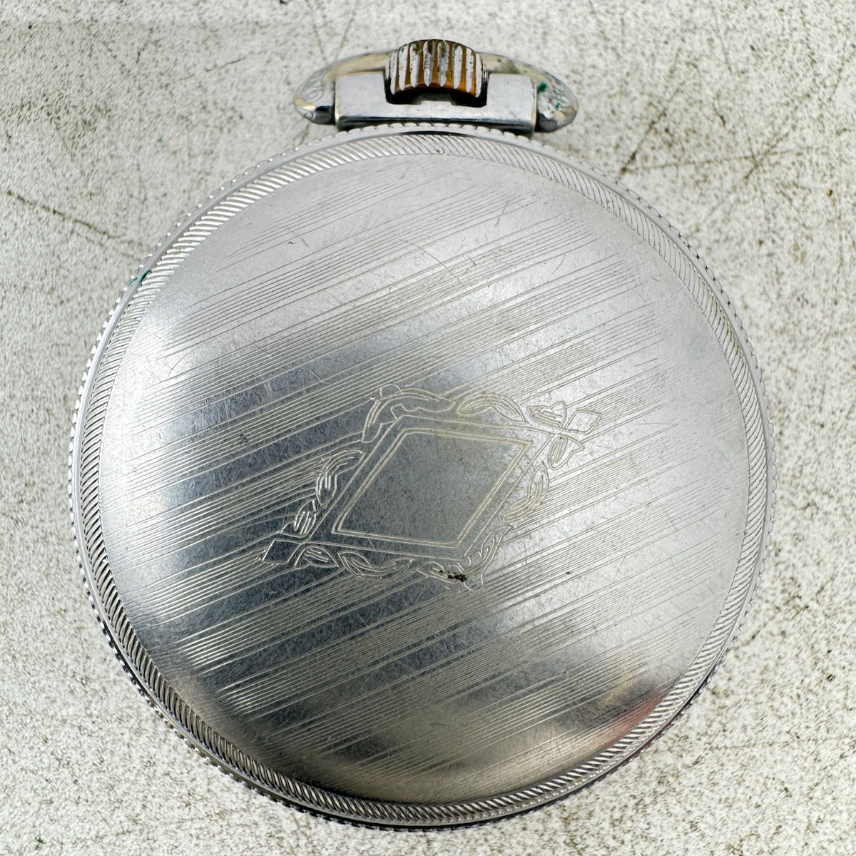 Antique 18s Defiance Pinstripes Open Face Pocket Watch Case Chrome USA