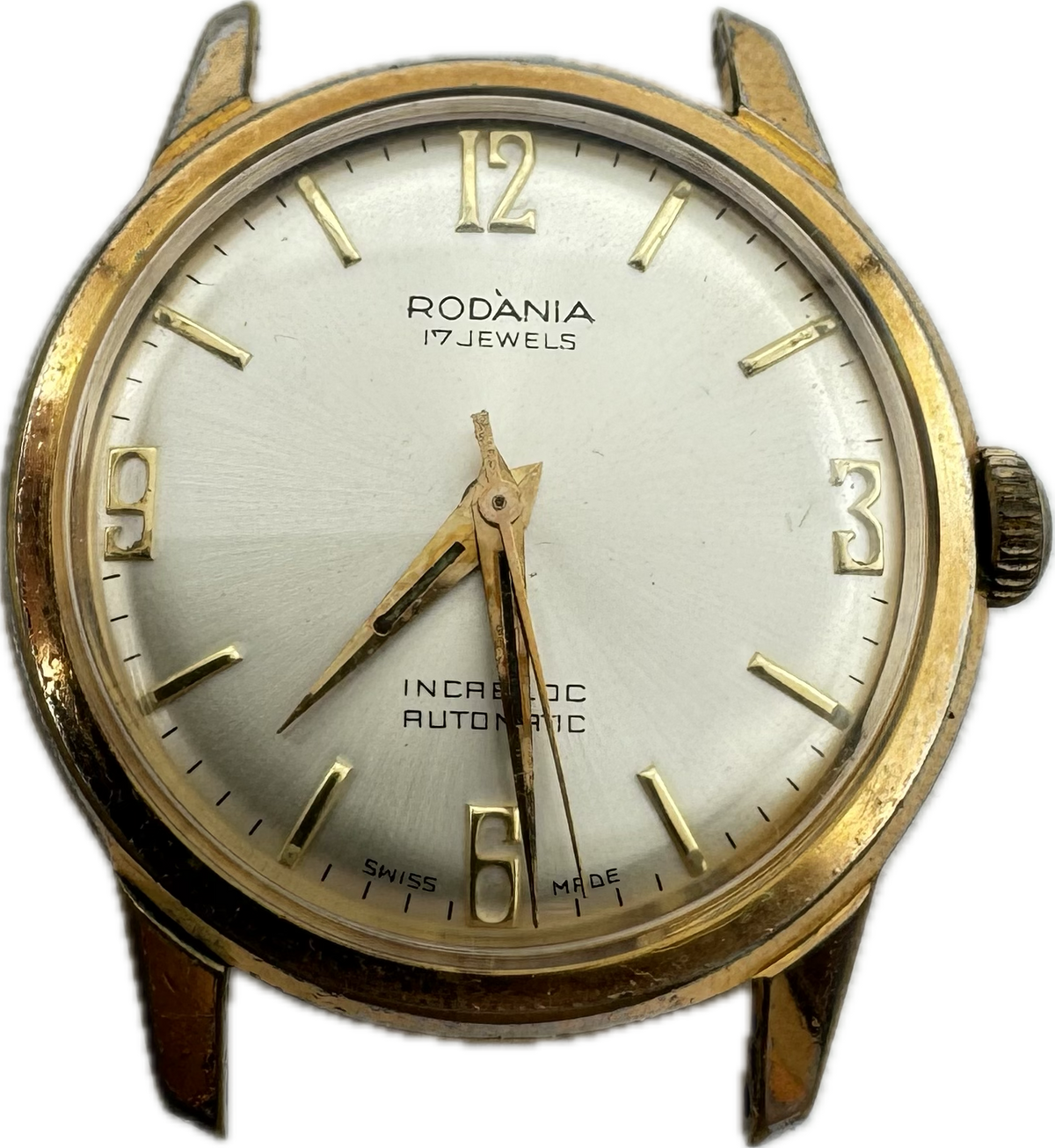 Vintage 33mm Rodania 17 Jewel Men's Automatic Wristwatch Felsa 4000N Gold Tone