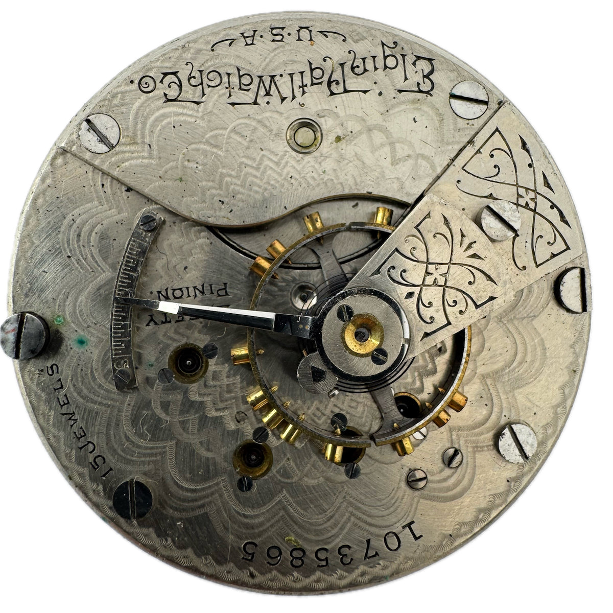 Antique 18s 1904 Elgin 15 Jewel Mechanical Hunter Pocket Watch Movement 296 USA