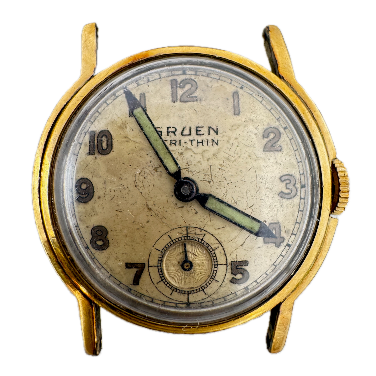 Vintage 28mm Gruen Verithin 15j Men's Mechanical Wristwatch 411 Swiss 10k GF